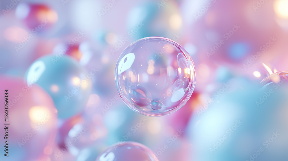 Soft Pastel Pink and Blue Glowing Dreamlike Circles Soft Pastel Pink and Blue Glowing Dreamlike Circles