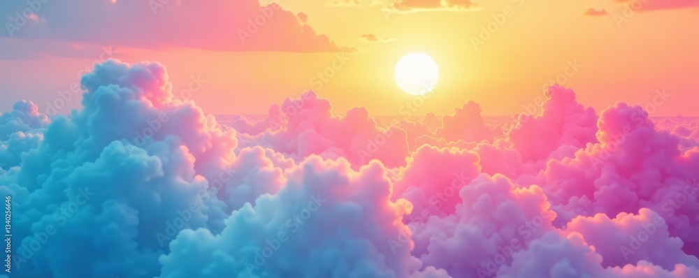 Naklejka premium Colorful pastel gradient sun pattern backdrop, background, texture, pattern