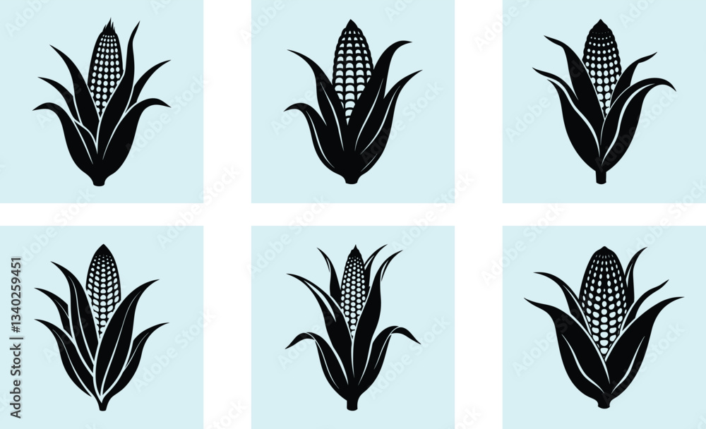 Fototapeta premium Corn silhouette vector