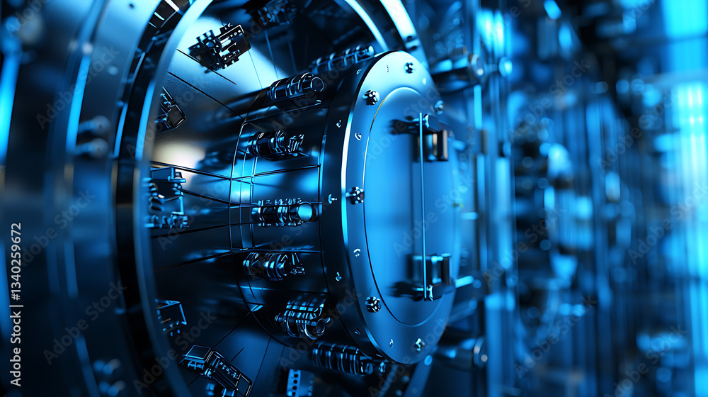 Abstract close-up of intricate blue metallic machinery with gears and industrial details, suggesting technology, engineering, and mechanics.
Abstract close-up of intricate blue metallic machinery with gears and industrial details, suggesting technology, engineering, and mechanics.