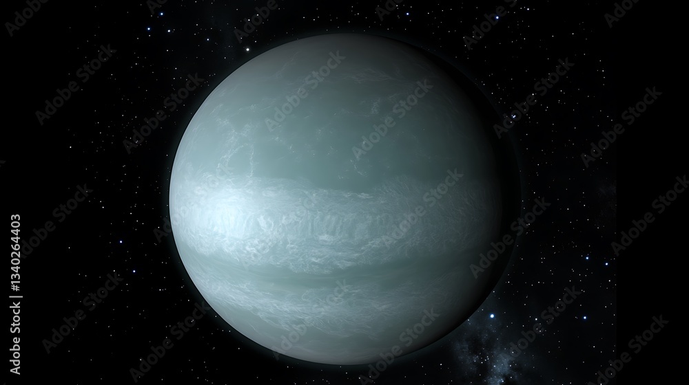 A photorealistic representation of a distant planet in space A photorealistic representation of a distant planet in space