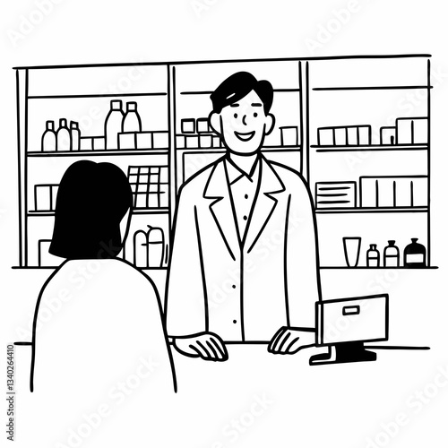 Portrait of a handsome pharmacist working in a pharmacy