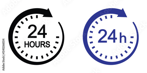 24 hours support vector icon. 24 hours service icon. 24 hours sign. 24 hours support and service icon for mobile app, ui and website. 24 hour banner sign. vector illustration on transparent background