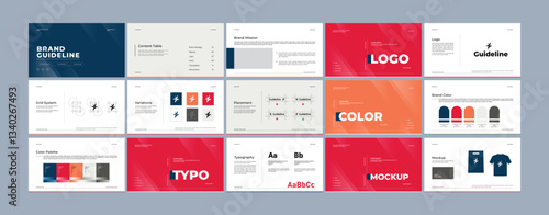 Complete Brand Identity Guidelines Template, Professional Logo Presentation, Modern Brand Guidelines Template