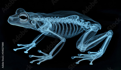 Fototapeta Naklejka Na Ścianę i Meble -  Frog Skeletal Anatomy X-Ray View