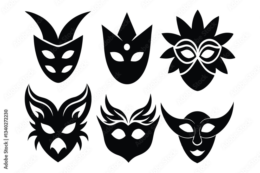 fancy mask icons set vector fancy mask icons set vector