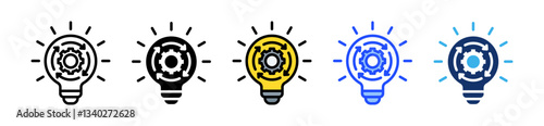 Process Icon Set With Multiple Style Collection