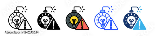 Disruptive Icon Set With Multiple Style Collection