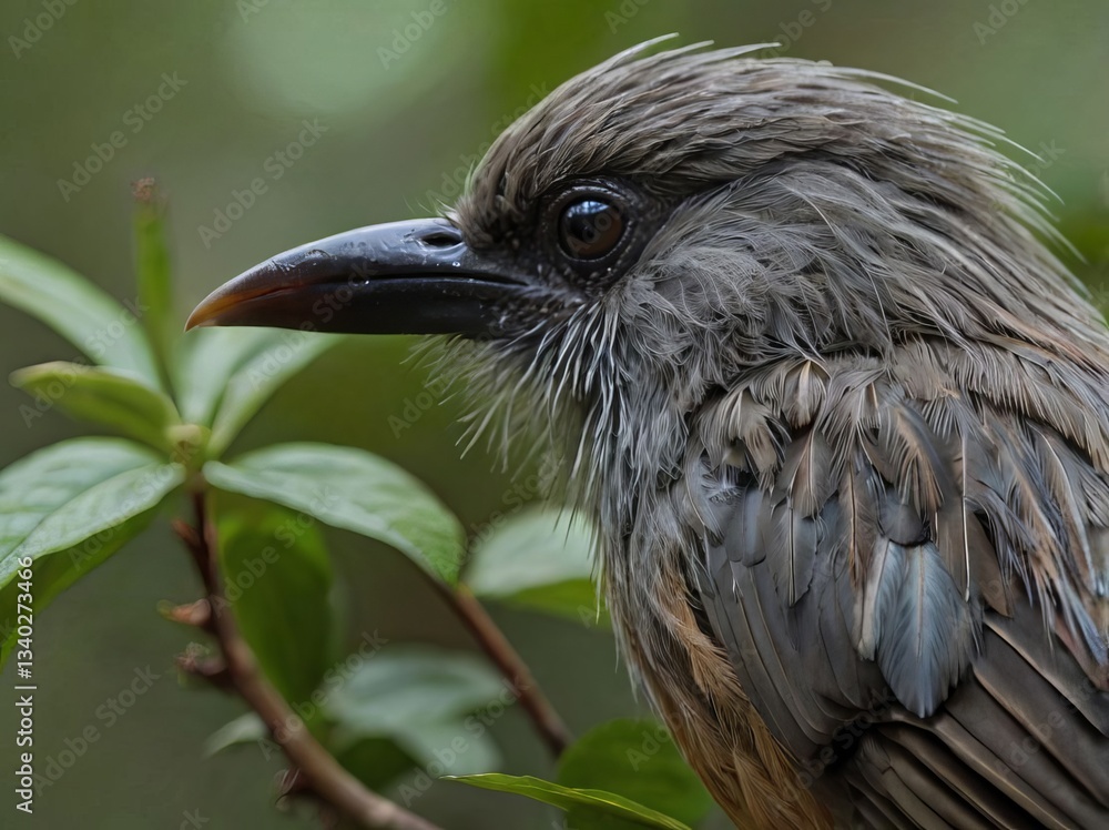 Fototapeta premium Stresemann’s Bristlefront (Merulaxis stresemanni) – A critically endangered Brazilian bird with only a few known individuals.