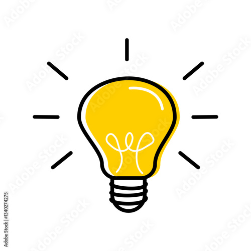 Light bulb vector icon symbol representing innovation and creativity