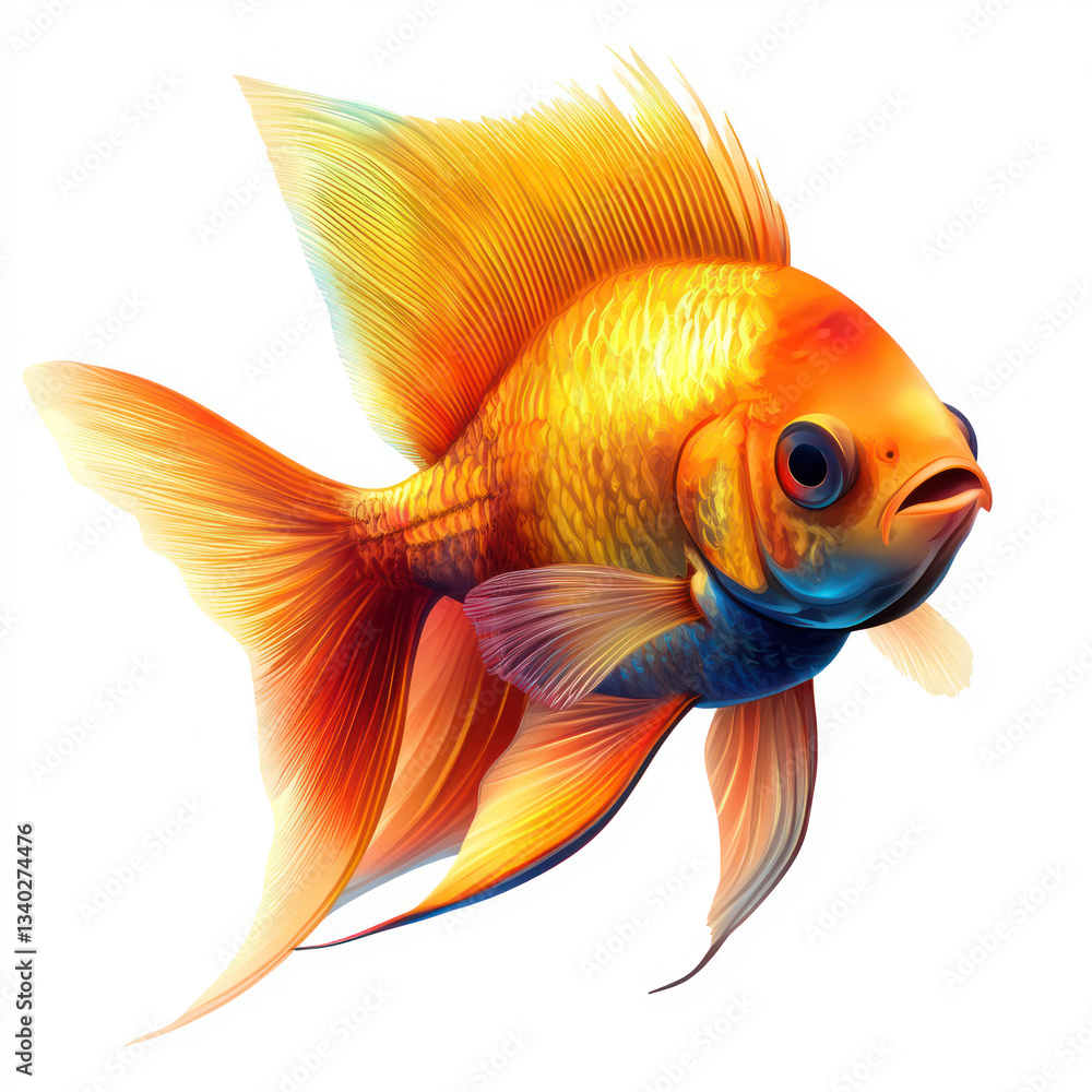 Fototapeta premium gold fish isolated on white