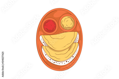 Indian Food Masala Dosa Illustration