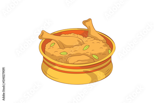 Indian Food Biryani Illustration