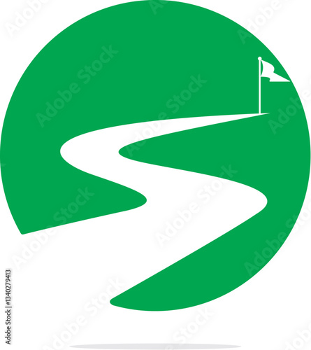 Way to success vector logo design. Creative road journey logo design sign.