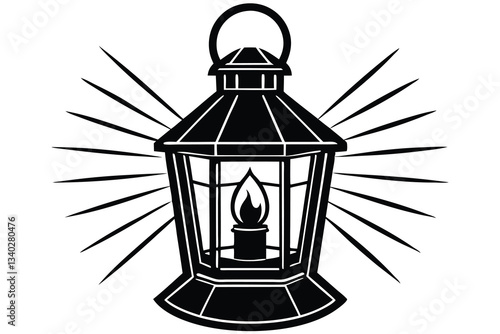 Wallpaper Mural Isolated antique metal cage lantern, an old oil lamp's retro light Torontodigital.ca