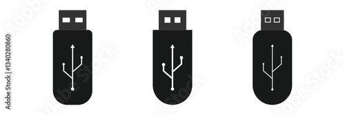 Usb drive icon. Vector usb flash drive vector icon. Usb icon set. Flash disk sign and symbol. Eps 10.