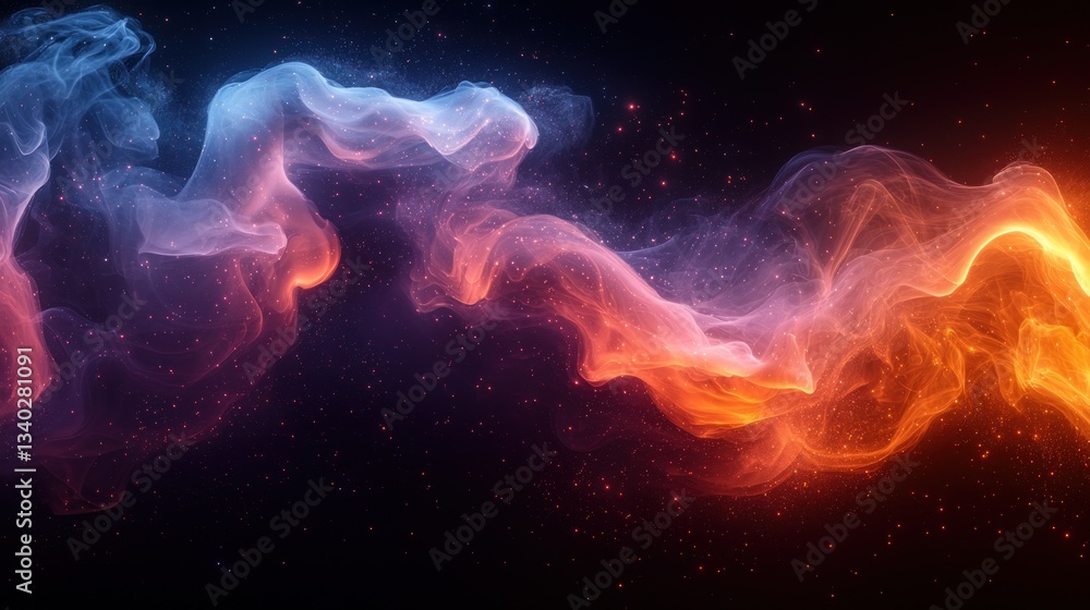 Fototapeta premium Vibrant Neon Smoke Waves Flowing Seamlessly in Rich Colors