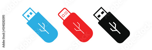 Usb drive icon. Vector usb flash drive vector icon. Usb icon set. Flash disk sign and symbol. Eps 10.