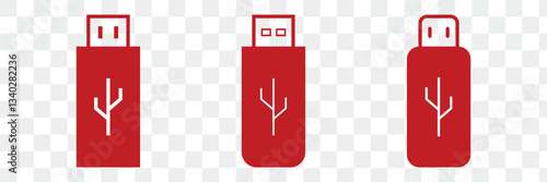 usb icon. vector symbol on transparent background.