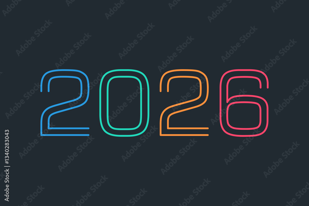 2026 years logo illustration, year design vector 2026 years logo illustration, year design vector