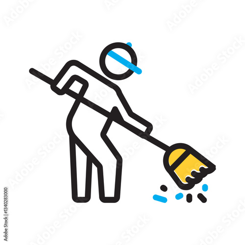 Vector multi color icon for Janitorial