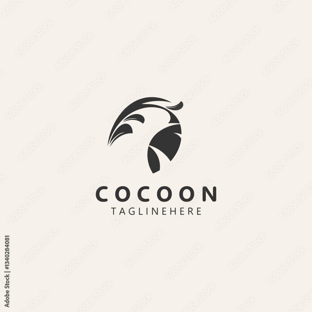 Cocoon logo Butterfly silkworm symbol. Caterpillar metamorphosis animal template design illustration Cocoon logo Butterfly silkworm symbol. Caterpillar metamorphosis animal template design illustration