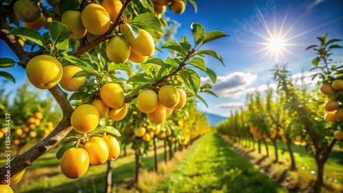 Mirabelle Plum Orchard Metz, France: High-Resolution Depth of Field Photography