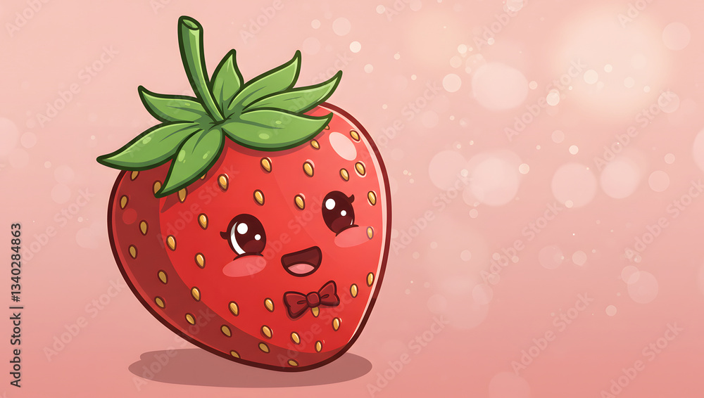 Obraz premium Fresh Strawberry Character