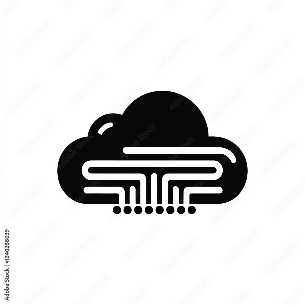 cloud computing vector silhouette illustration cloud computing vector silhouette illustration