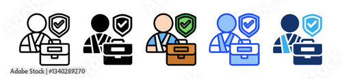 Workplace Icon Set With Multiple Style Collection