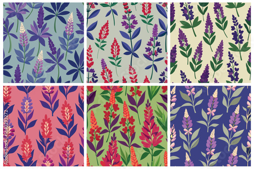 Colorful Floral Pattern Set