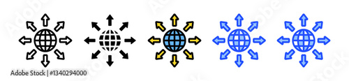 Global Icon Set With Multiple Style Collection
