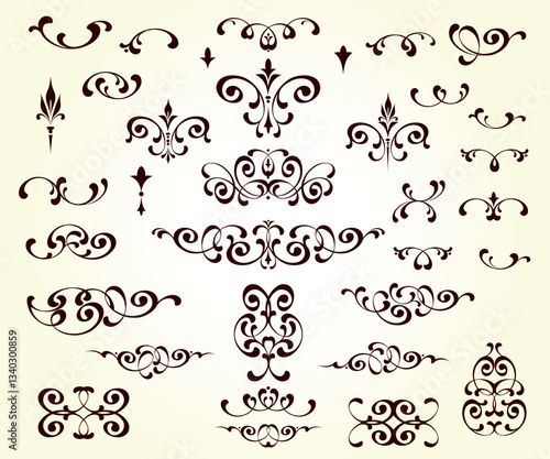 5407.eps  vector set of calligraphic design elements