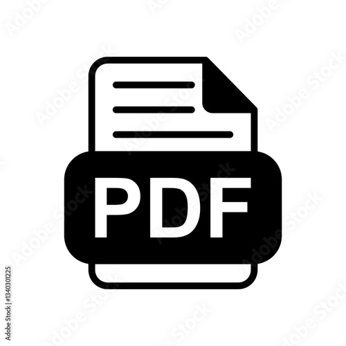 Minimalist PDF Document Icon - File Format Illustration