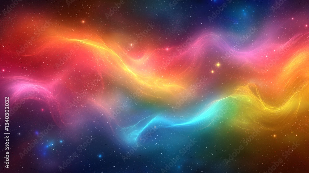 Fototapeta premium Abstract Cosmic Colors: Vibrant Nebula and Galaxy Patterns for Mystical Digital Artwork