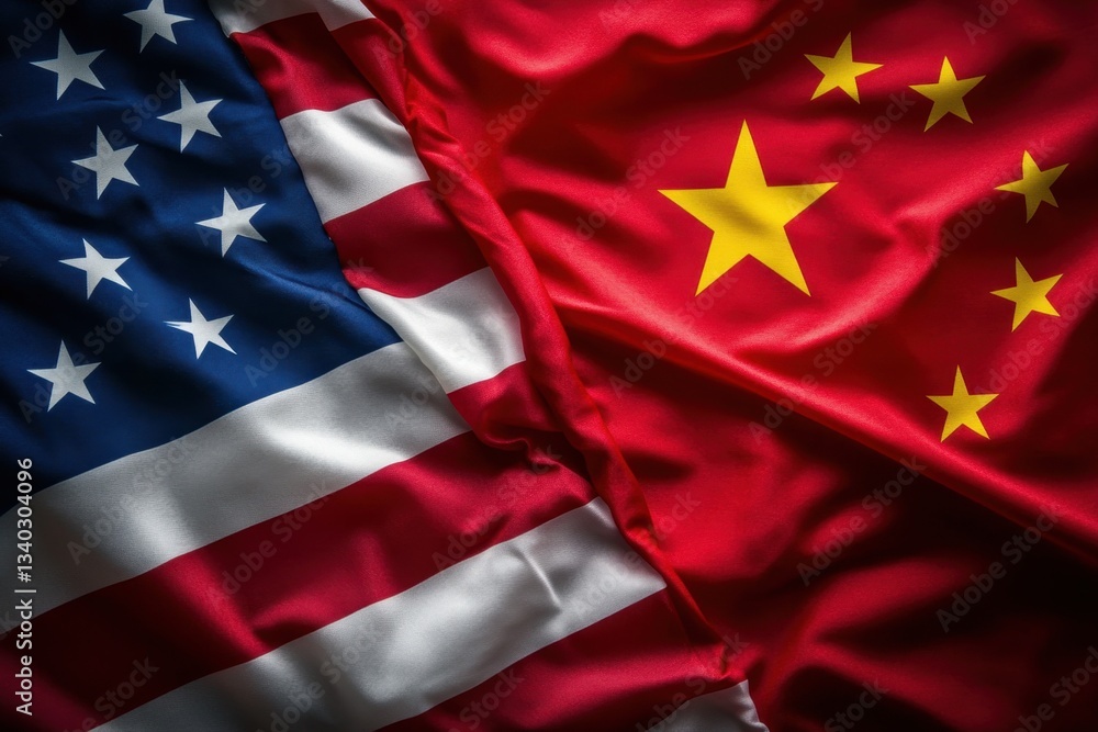 Fototapeta premium Two flags, one red and one white, are displayed side by side