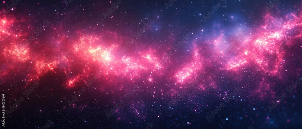 Fototapeta premium Captivating Cosmic Canvas of Nebula Radiance A Celestial Symphony of Pink and Blue Hues in the Vast Expanse of Space