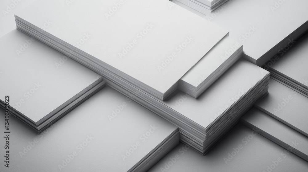 A neat stack of clean, white business cards arranged in a modern layout. This image evokes a sense of professional minimalism and potential A neat stack of clean, white business cards arranged in a modern layout. This image evokes a sense of professional minimalism and potential