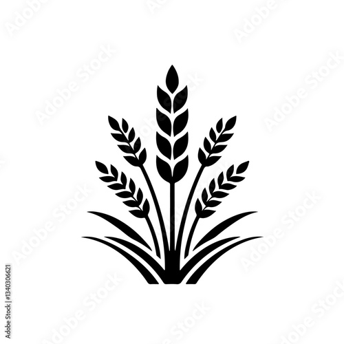 Wheat Stalks Silhouette Vector Graphic.eps
