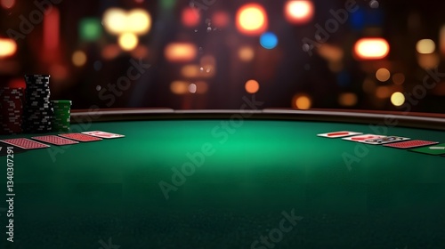 Green poker table background illustration for blackjack and casino games