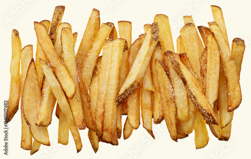 Crispy Golden French Fries On Bright Background