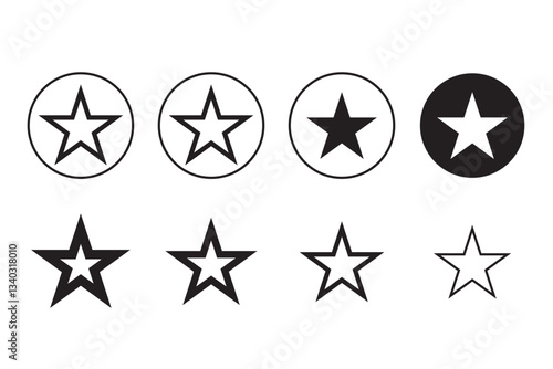 Star rate icons set. Customer Ratting icon. Flat and realistic style. Five stars quality rating icon. Vector illustration. EPS 10