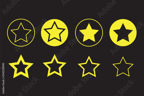 Star rate icons set. Customer Ratting icon. Flat and realistic style. Five stars quality rating icon. Vector illustration. EPS 10