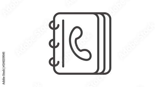 Animated Contact Book Icon Illustration
