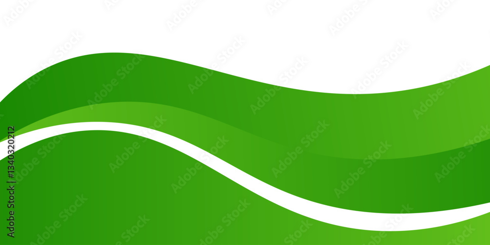 Abstract White and Green wave wide background banner Abstract White and Green wave wide background banner