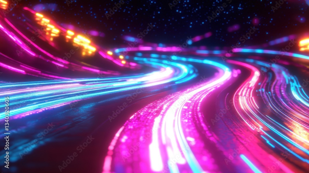 Neon Light Trails: A Symphony of Color and Motion Neon Light Trails: A Symphony of Color and Motion