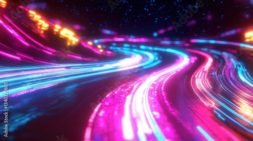 Neon Light Trails: A Symphony of Color and Motion