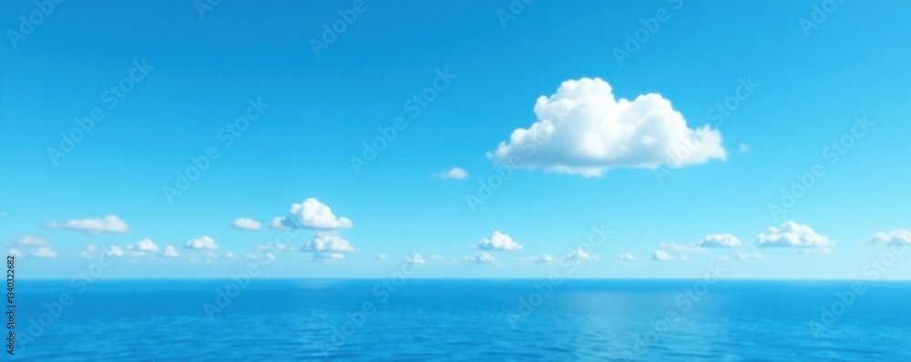 A lone white cloud drifts lazily across a brilliant blue horizon with a subtle gradient effect , Sky, Gradual A lone white cloud drifts lazily across a brilliant blue horizon with a subtle gradient effect , Sky, Gradual