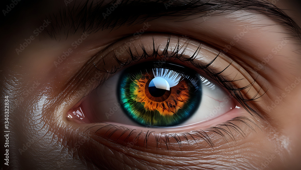 Fototapeta premium The Window to Perception: An Eye's Unique Artistry