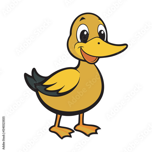 Duck vector style color illustration art.